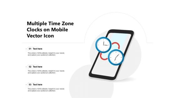 Multiple Time Zone Clocks On Mobile Vector Icon Ppt PowerPoint Presentation File Sample PDF