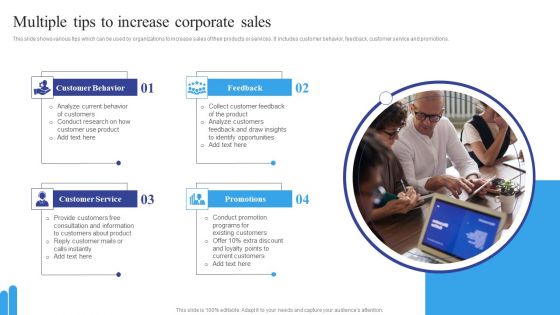 Multiple Tips To Increase Corporate Sales Template PDF