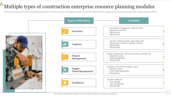 Multiple Types Of Construction Enterprise Resource Planning Modules Microsoft PDF