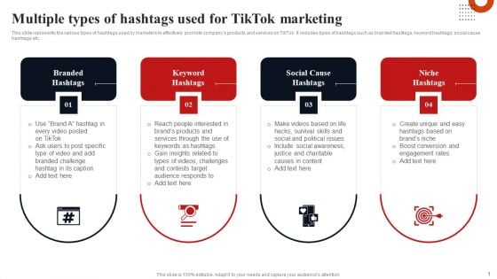 Multiple Types Of Hashtags Used For Tiktok Marketing Sample PDF