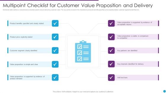 Multipoint Checklist For Customer Value Proposition And Delivery Ppt PowerPoint Presentation Icon Ideas PDF Multipoint Checklist For Customer Value Proposition And Delivery Ppt PowerPoint Presentation Icon Ideas PDF