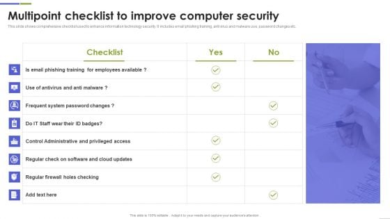Multipoint Checklist To Improve Computer Security Guidelines PDF