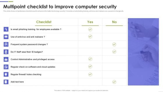 Multipoint Checklist To Improve Computer Security Guidelines PDF Multipoint Checklist To Improve Computer Security Guidelines PDF