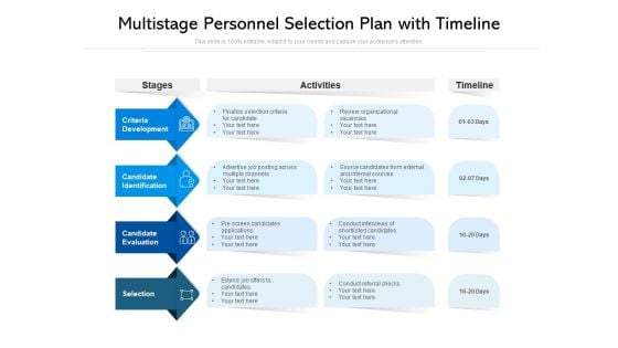 Multistage Personnel Selection Plan With Timeline Ppt PowerPoint Presentation Gallery Portfolio PDF