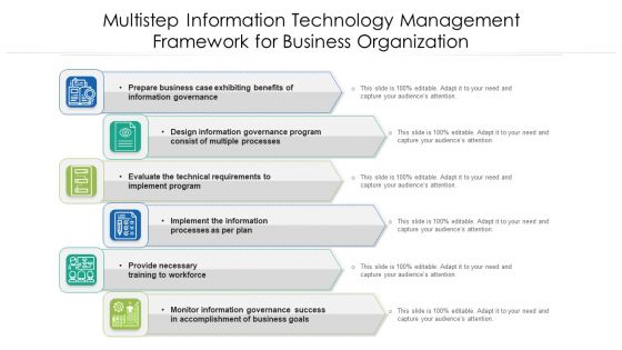 Multistep Information Technology Management Framework For Business Organization Ppt PowerPoint Presentation File Demonstration PDF