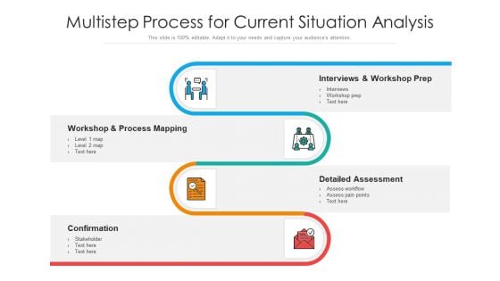 Multistep Process For Current Situation Analysis Ppt Infographic Template Show PDF