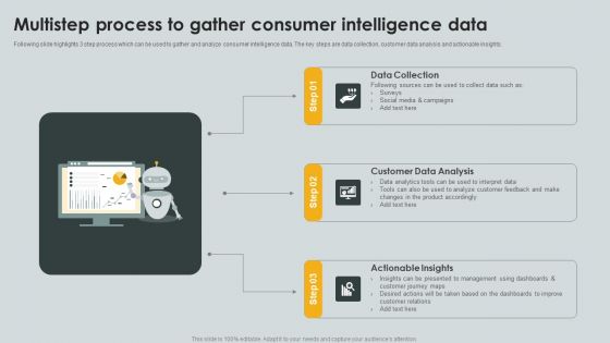 Multistep Process To Gather Consumer Intelligence Data Ppt PowerPoint Presentation Icon Layouts PDF