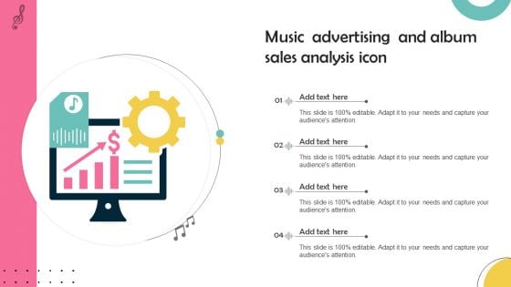 Music Advertising And Album Sales Analysis Icon Elements PDF