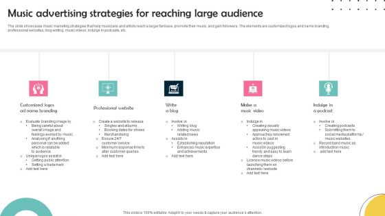 Music Advertising Strategies For Reaching Large Audience Mockup PDF