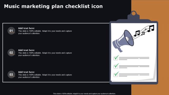 Music Marketing Plan Checklist Icon Structure PDF