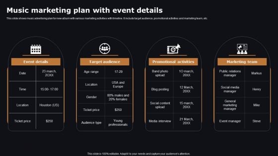Music Marketing Plan With Event Details Rules PDF