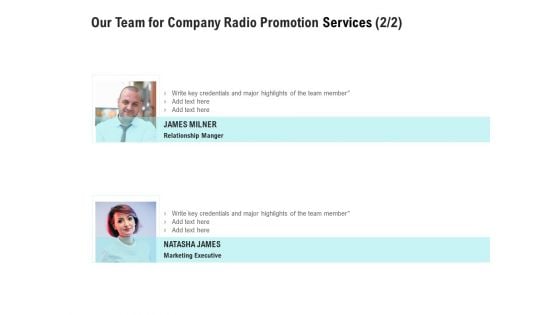 Music Promotion Consultation Our Team For Company Radio Promotion Services Formats PDF