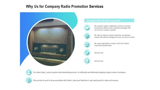 Music Promotion Consultation Why Us For Company Radio Promotion Services Sample PDF