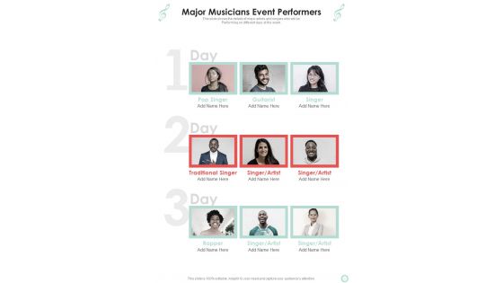 Musicians Function Proposal Major Musicians Event Performers One Pager Sample Example Document Musicians Function Proposal Major Musicians Event Performers One Pager Sample Example Document
