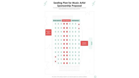 Musicians Function Seating Plan For Music Artist Sponsorship Proposal One Pager Sample Example Document