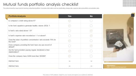 Mutual Funds Portfolio Analysis Checklist Ppt Layouts Influencers PDF