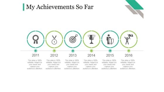 My Achievements So Far Ppt PowerPoint Presentation Icon Example Topics