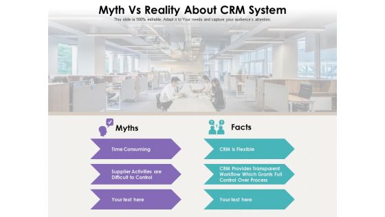 Myth Vs Reality About CRM System Ppt PowerPoint Presentation Gallery Graphics Tutorials PDF