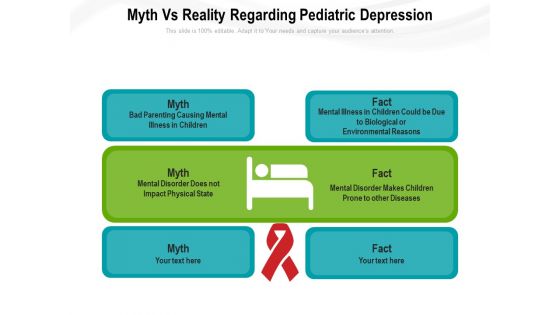 Myth Vs Reality Regarding Pediatric Depression Ppt PowerPoint Presentation Gallery Elements PDF