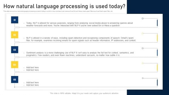 NLP Applications Methodology How Natural Language Processing Is Used Today Template PDF