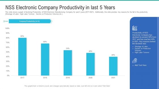 NSS Electronic Company Productivity In Last 5 Years Portrait PDF