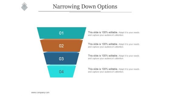 Narrowing Down Options Ppt PowerPoint Presentation Professional