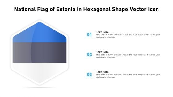 National Flag Of Estonia In Hexagonal Shape Vector Icon Ppt PowerPoint Presentation File Gallery PDF