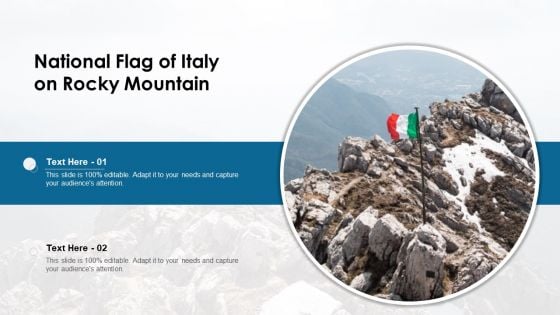 National Flag Of Italy On Rocky Mountain Ppt PowerPoint Presentation File Shapes PDF