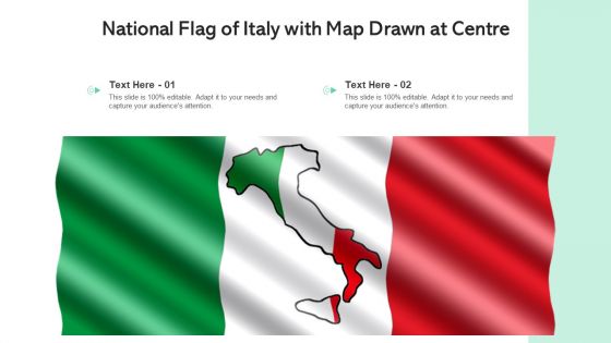 National Flag Of Italy With Map Drawn At Centre Ppt PowerPoint Presentation Gallery Summary PDF