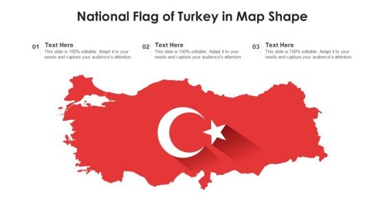 National Flag Of Turkey In Map Shape Ppt PowerPoint Presentation Gallery Graphic Images PDF