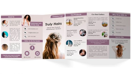 Natural Hair Products Advertisement Handout Trifold