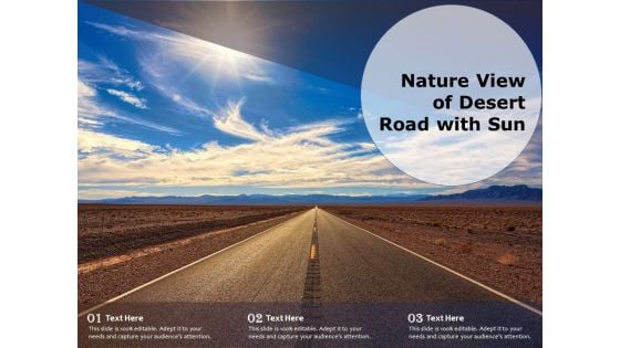 Nature View Of Desert Road With Sun Ppt PowerPoint Presentation Summary Gallery PDF