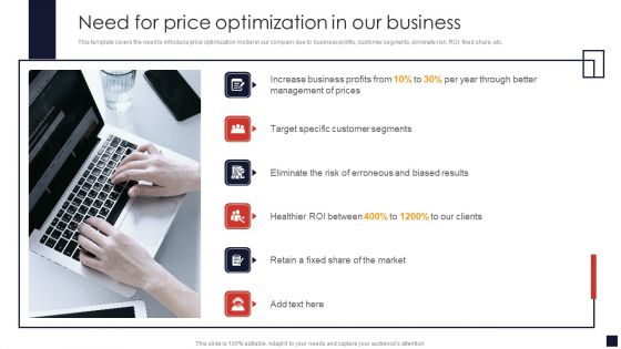 Need For Price Optimization In Our Business Product Pricing Strategic Guide Graphics PDF