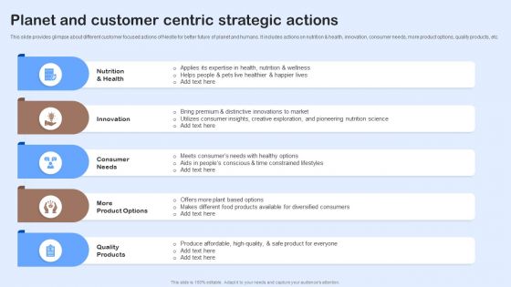 Nestle Performance Management Report Planet And Customer Centric Strategic Actions Ideas PDF