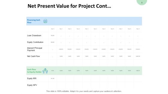 Net Present Value For Project Cont Payment Ppt PowerPoint Presentation File Introduction