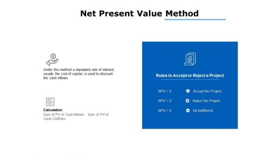 net present value method ppt powerpoint presentation portfolio brochure