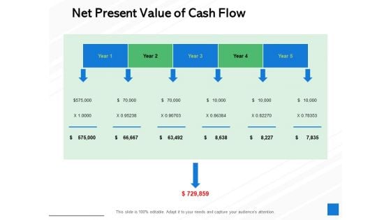 Net Present Value Of Cash Flow Ppt PowerPoint Presentation Layouts Portrait