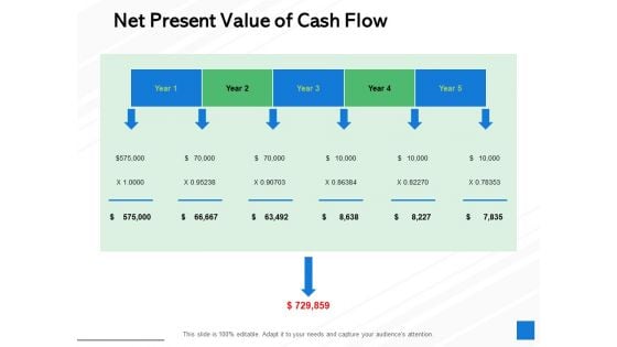 Net Present Value Of Cash Flow Ppt PowerPoint Presentation Layouts Portrait