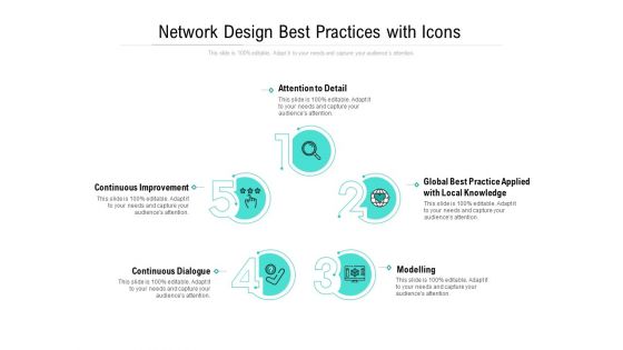 Network Design Best Practices With Icons Ppt PowerPoint Presentation Pictures Files PDF