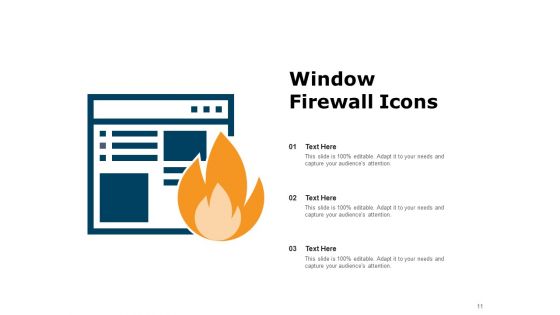 Network Firewall Icon Circular Internet Ppt PowerPoint Presentation Complete Deck