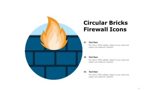 Network Firewall Icon Circular Internet Ppt PowerPoint Presentation Complete Deck