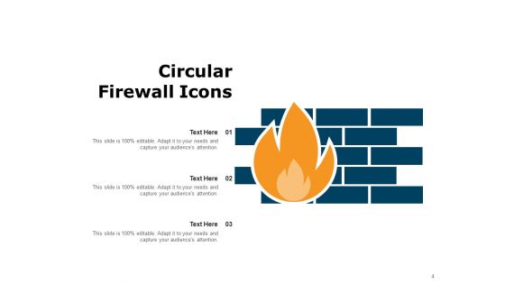 Network Firewall Icon Circular Internet Ppt PowerPoint Presentation Complete Deck
