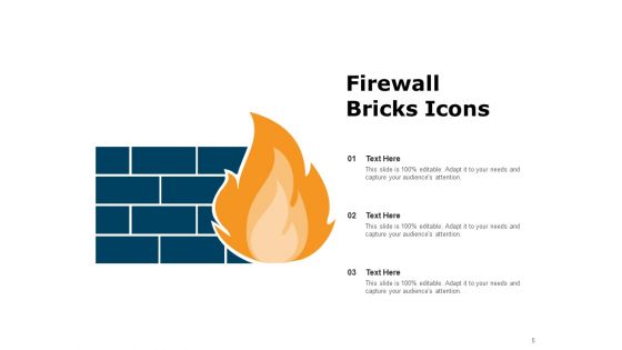 Network Firewall Icon Circular Internet Ppt PowerPoint Presentation Complete Deck