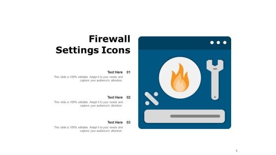 Network Firewall Icon Circular Internet Ppt PowerPoint Presentation Complete Deck