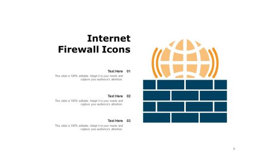 Network Firewall Icon Circular Internet Ppt PowerPoint Presentation Complete Deck