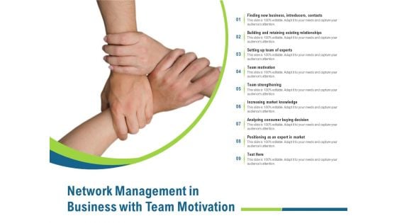 Network Management In Business With Team Motivation Ppt PowerPoint Presentation Outline Designs