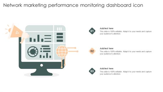 Network Marketing Performance Monitoring Dashboard Icon Inspiration PDF