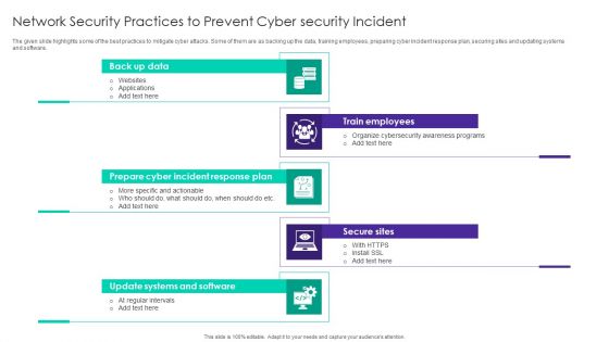 Network Security Practices To Prevent Cyber Security Incident Ppt Visual Aids Infographic Template PDF Network Security Practices To Prevent Cyber Security Incident Ppt Visual Aids Infographic Template PDF