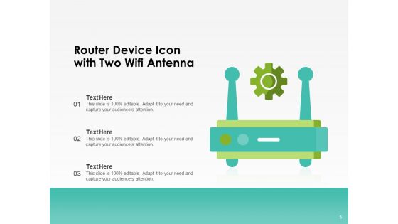 Networking Device Icon Circle Arrow Ppt PowerPoint Presentation Complete Deck