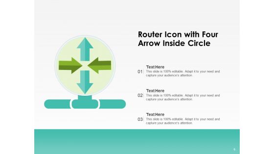 Networking Device Icon Circle Arrow Ppt PowerPoint Presentation Complete Deck